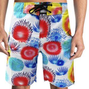NWT FIREWORKS SUMMER SURF BEACH MEN SWIMWEAR TRUNKS SLIM FIT BOARD SHORTS SIZE S
